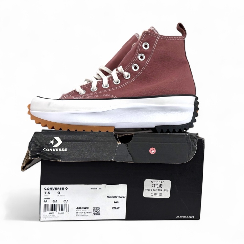 Converse Run Star Hike Hi Women's size 9 Burgundy - Picture 2 of 9